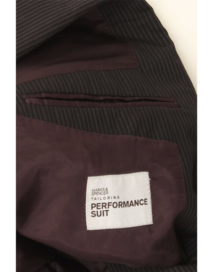 Marks & Spencer Ανδρικό σακάκι 2 κουμπιών σακάκι UK 38 Medium Black Pinstripe