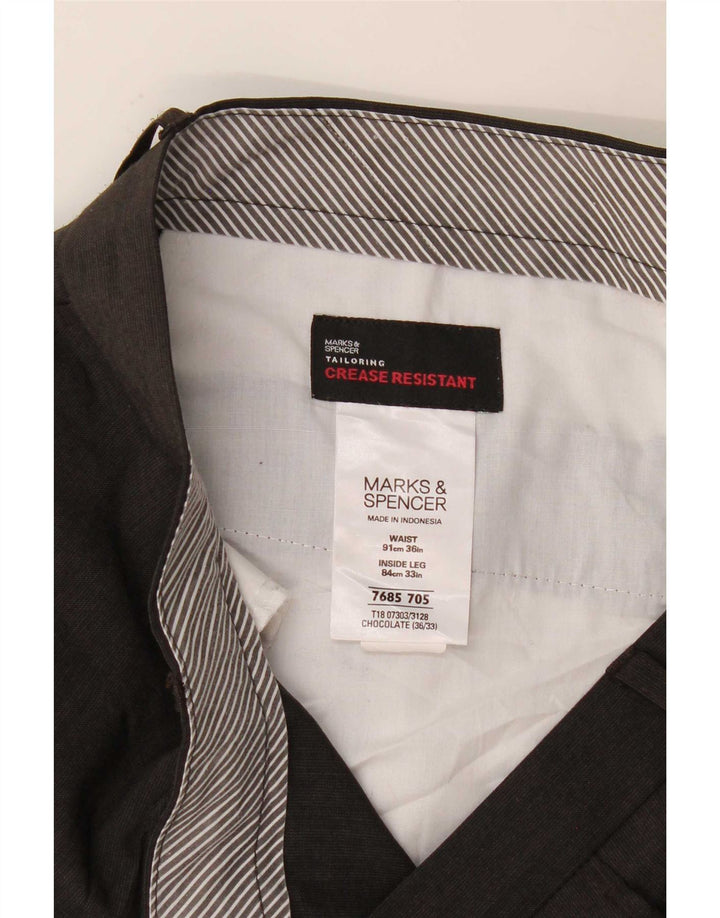 Calça masculina Marks & Spencer Pegged Suit W36 L33 cinza poliéster