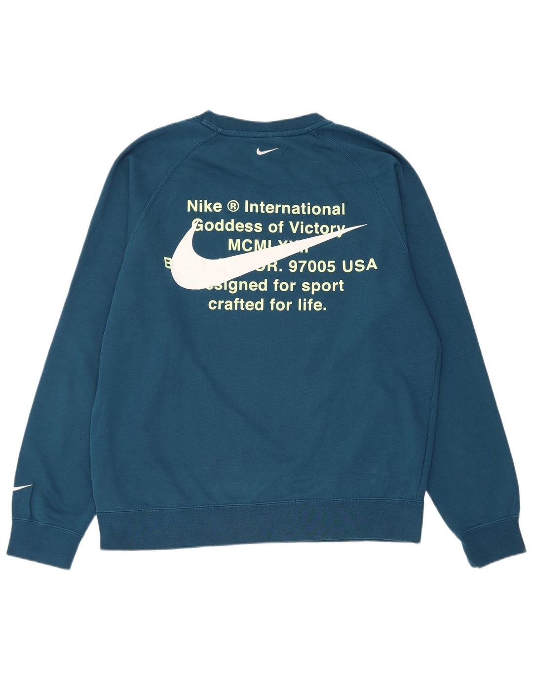 Nike Mens Graphic Sweatshirt Jumper Large Navy Blue Cotton