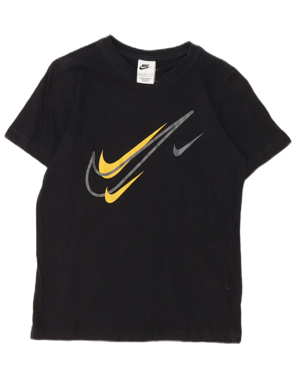 Nike Boys Graphic T-Shirt Top 12-13 Years Large Black Cotton