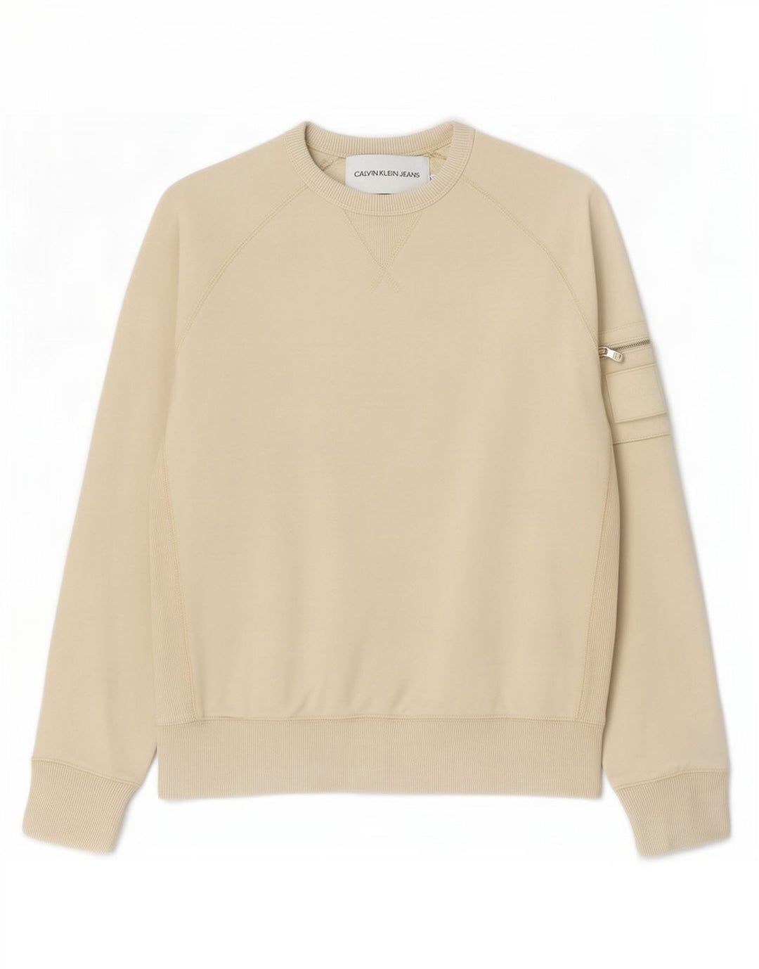 Calvin Klein Jeans Sweat-shirt pour homme en coton beige Small