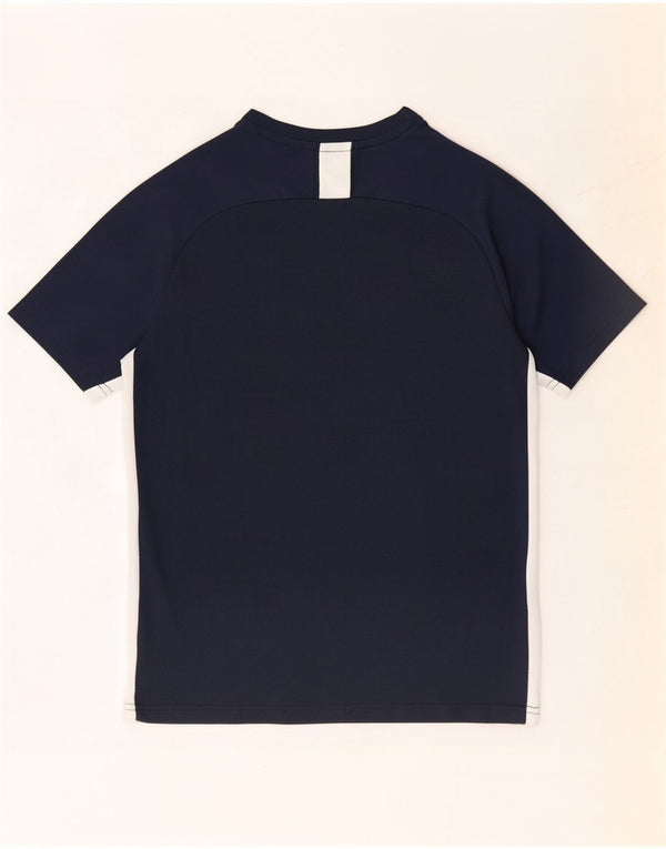 Nike Boys Dri Fit T-Shirt Top 12-13 Years Large Navy Blue Colourblock
