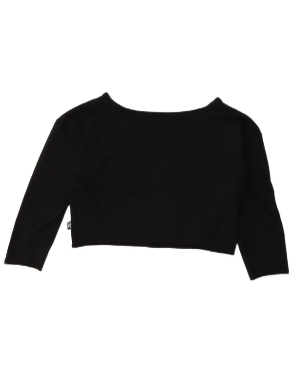 Umbro Mädchen Crop Graphic Top Langarm 11-12 Jahre Mittelschwarze Baumwolle