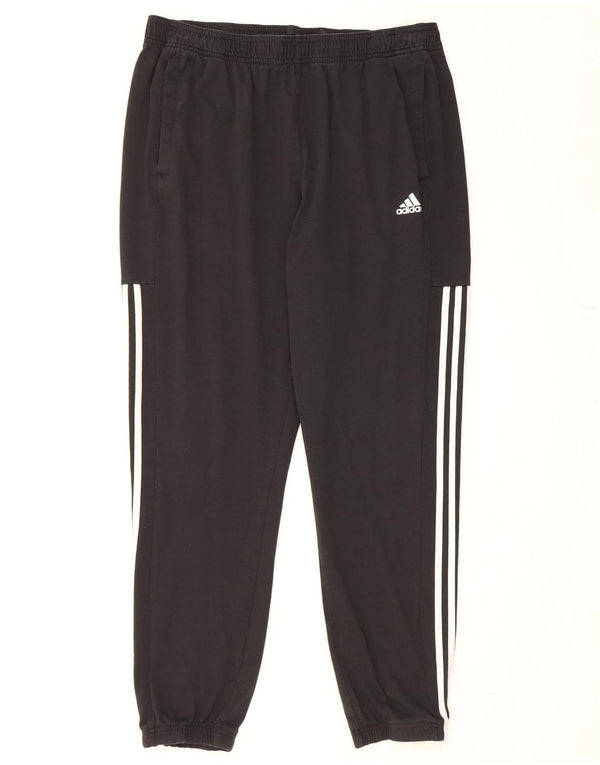 Adidas Mens Tracksuit Trousers Joggers XL Black Cotton