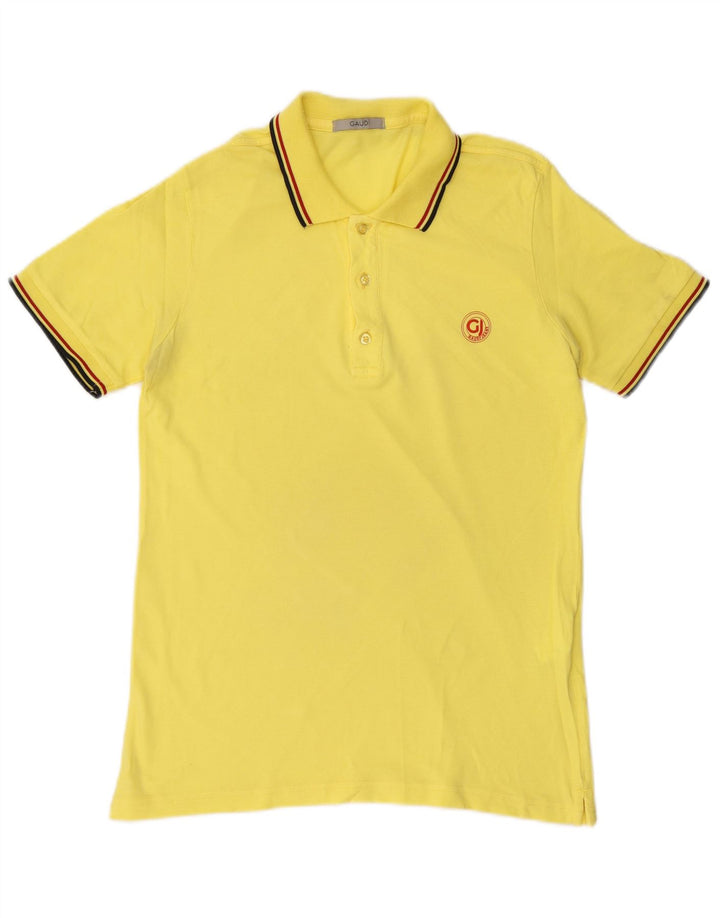 GAUDI Mens Polo Shirt Large Yellow Cotton