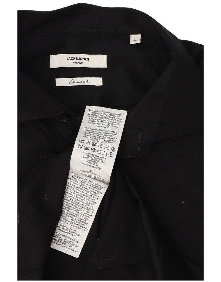 Jack & Jones Mens Shirt Large Black Cotton