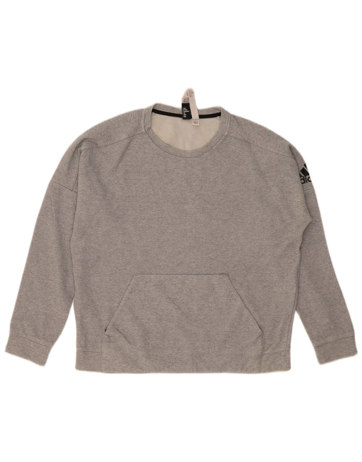 Adidas Sweatshirt til mænd, stor grå bomuld