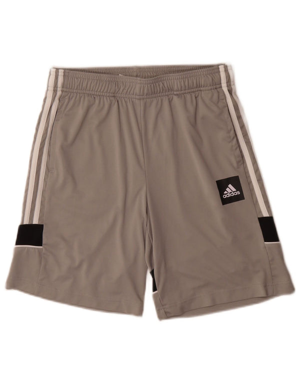 Pantaloni scurți sport Aeroready Adidas pentru băieți 13-14 ani, gri, poliester color bloc