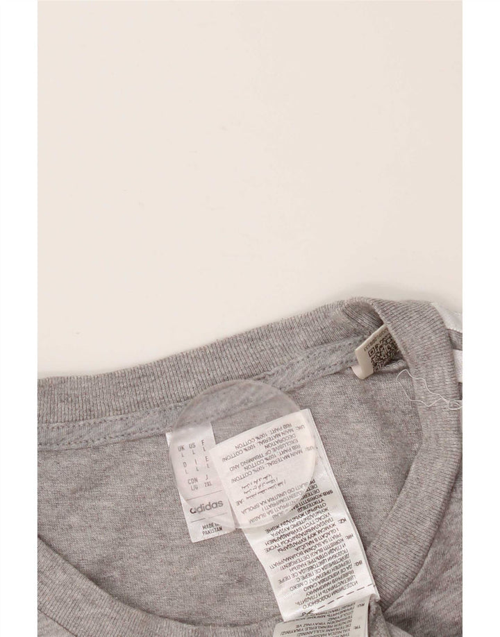 Adidas Mens T-Shirt Top Large Grey Flecked Cotton