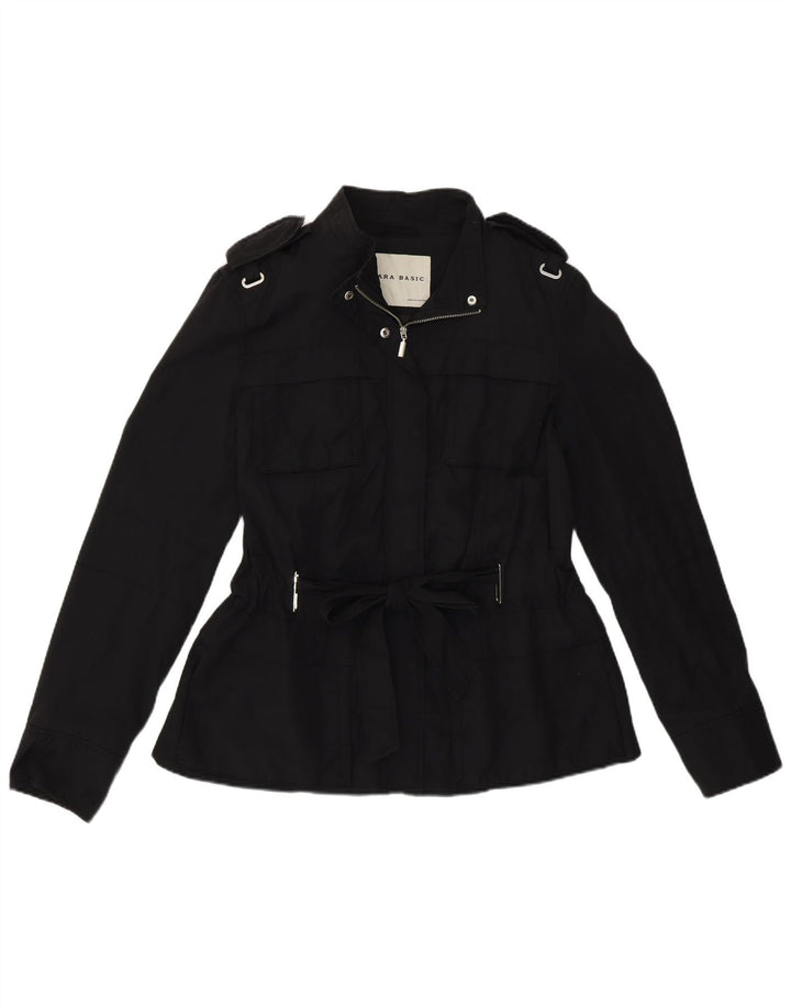 Zara Damen Militär-Utility-Jacke UK 16 Large Schwarz