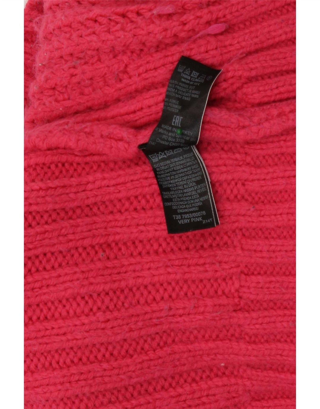Marks & Spencer Dame Turtle Neck Jumper Sweater UK 12 Medium Pink