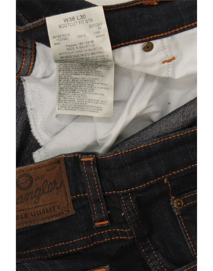WRANGLER Mens Cropped Bootcut Jeans W38 L25 Navy Blue Cotton