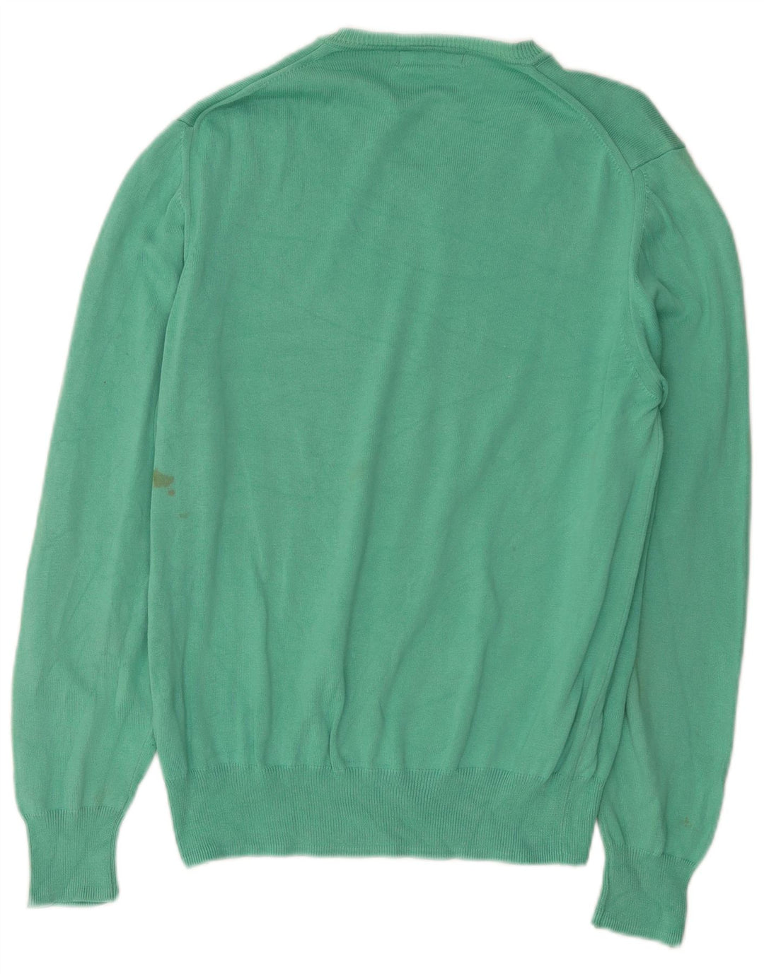 Maglione Zara da uomo con scollo a V in cotone verde medio
