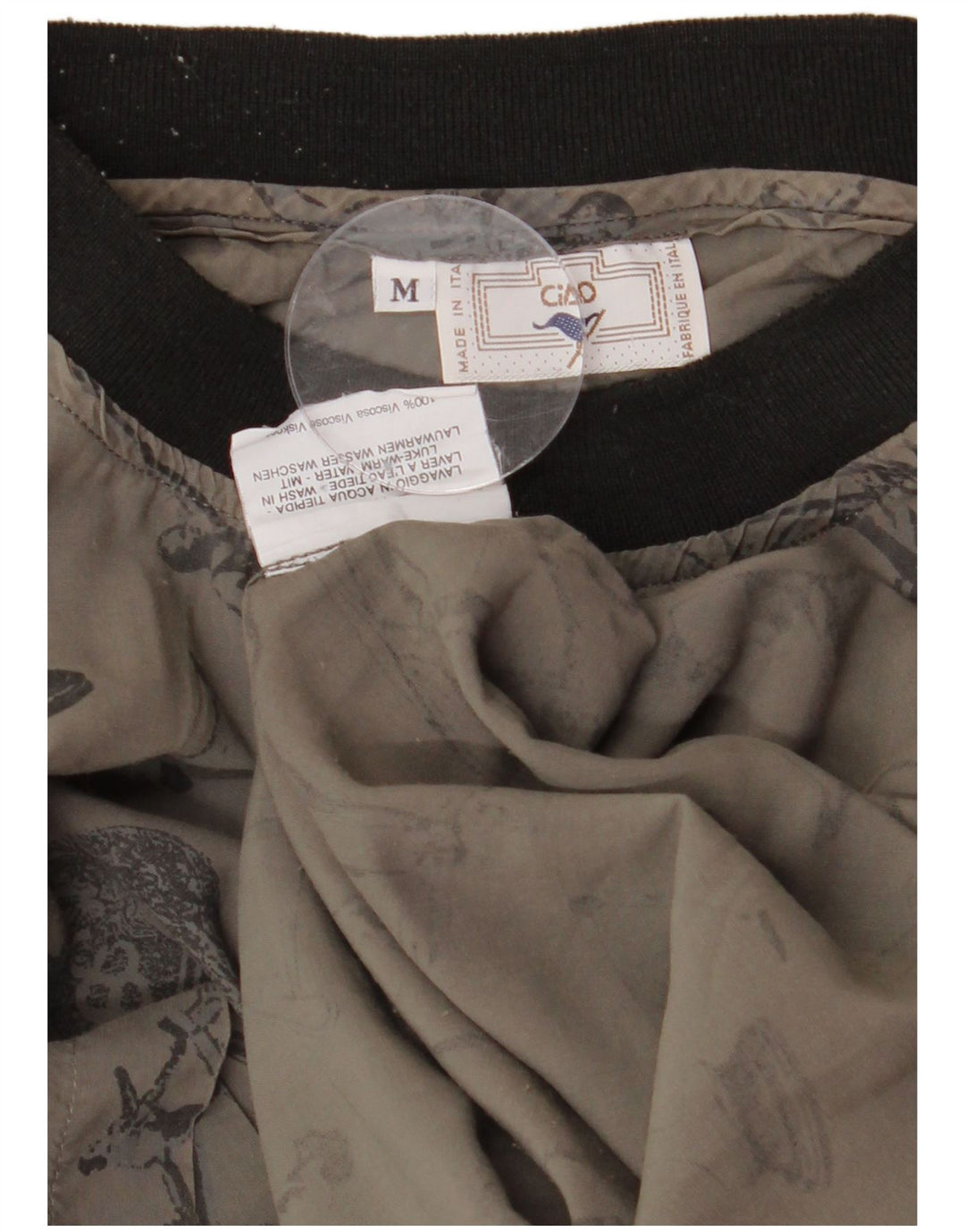 CIAO Mens Graphic T-Shirt Top Medium Grey Viscose
