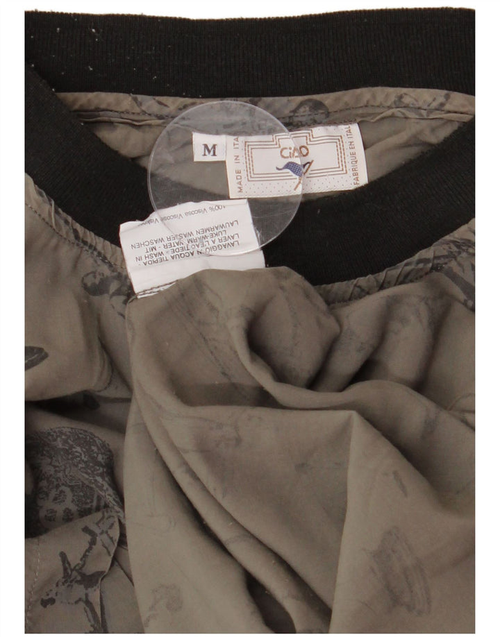 CIAO Mens Graphic T-Shirt Top Medium Grey Viscose
