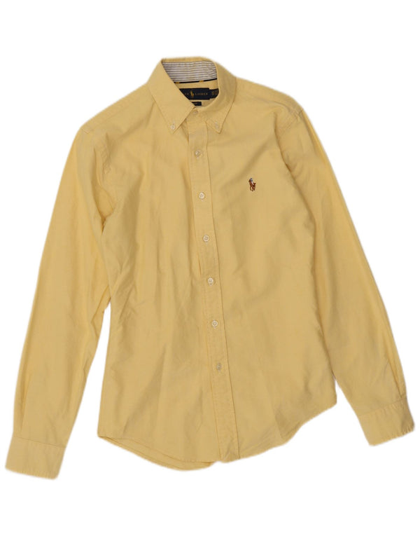Ralph Lauren Mens Camisa Slim Fit XS Algodão Amarelo