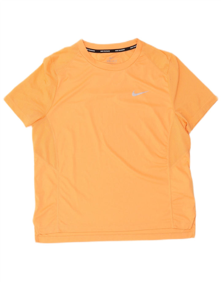 Nike Mens Dri Fit T-Shirt Top Large Orange Polyester