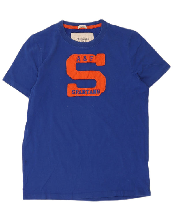 Abercrombie & Fitch Mens Muscle Graphic T-Shirt Top Medium Blue Cotton