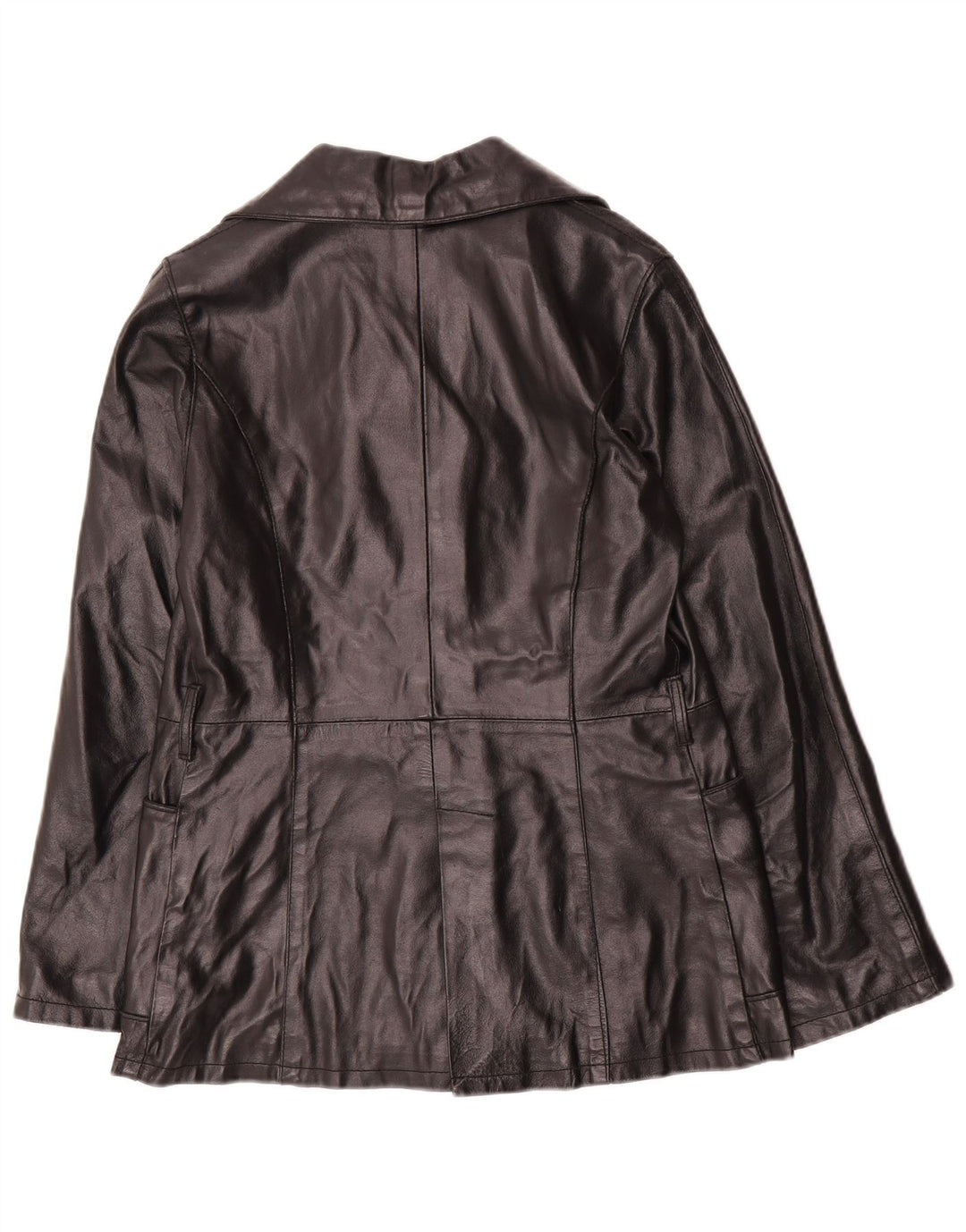 Bayside Womens Leather Jacket UK 10 Small Black Leather
