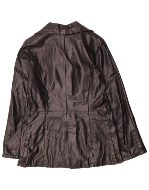 Bayside Womens Leather Jacket UK 10 Small Black Leather