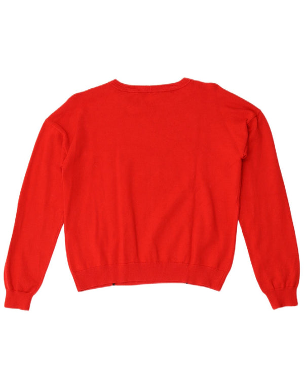 Liu Jo Womens Boat Neck Jumper Sweater UK 10 Small Red Striped Viscose
