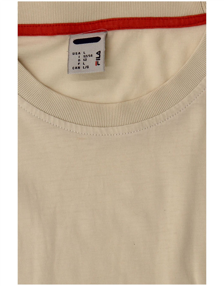 FILA Mens T-Shirt Top Large Beige