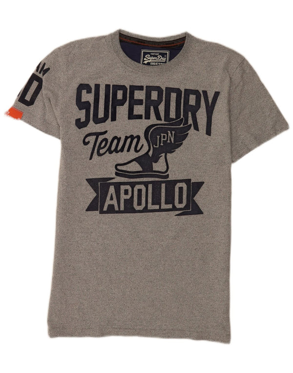 Superdry Herren Grafik-T-Shirt-Oberteil aus mittelgrauer Baumwolle