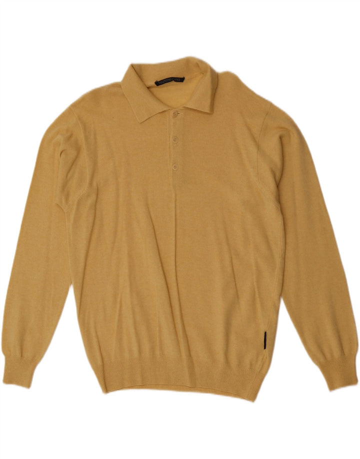 Valentino Mens Polo Neck Jumper Sweater Medium Yellow