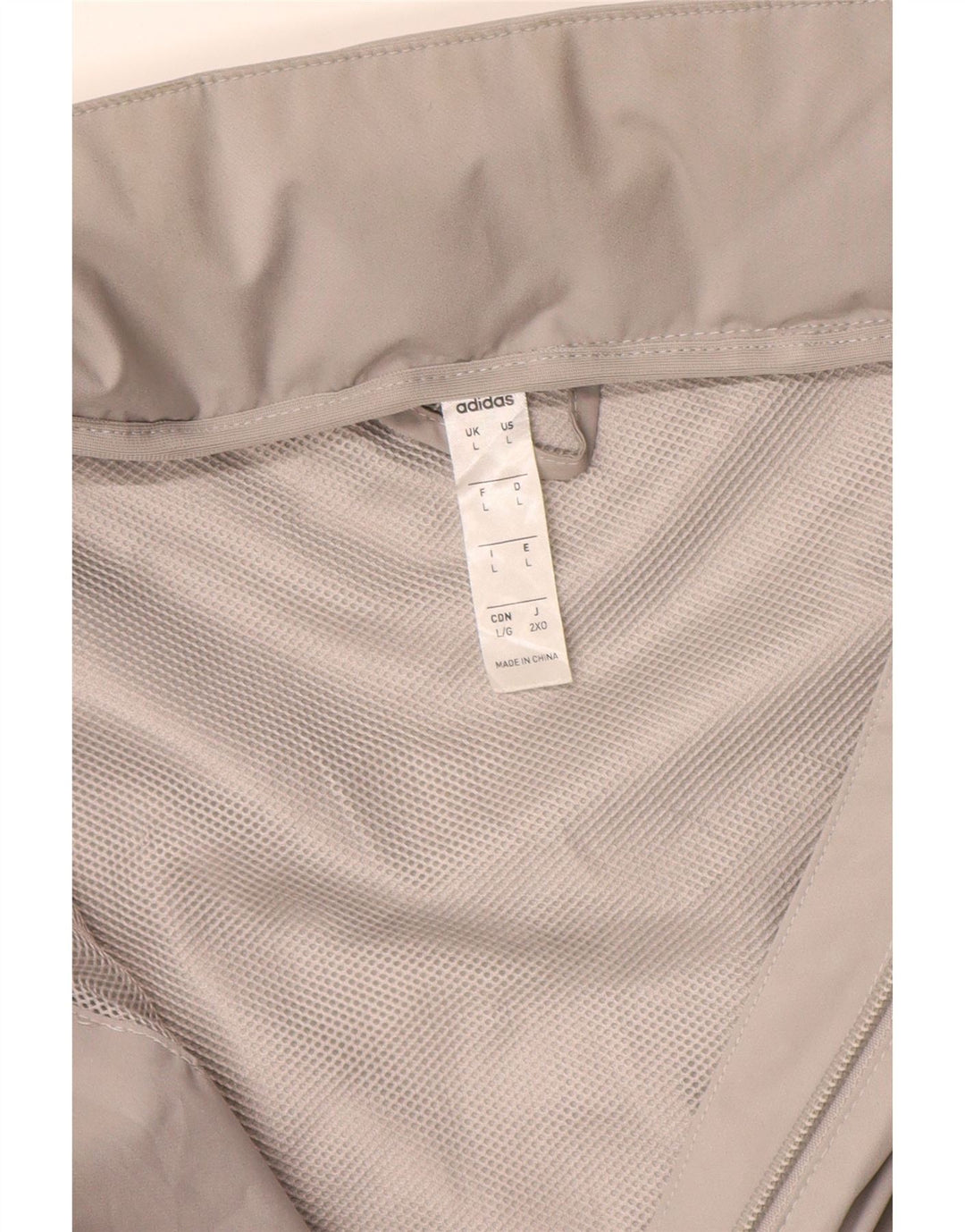 Adidas Mens Rain Jacket UK 40 Large Grey Polyester