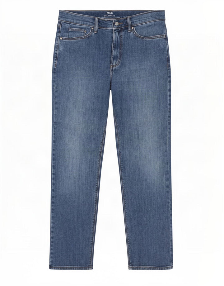 Marks & Spencer Mens Straight Jeans W30 L29 Blue Cotton