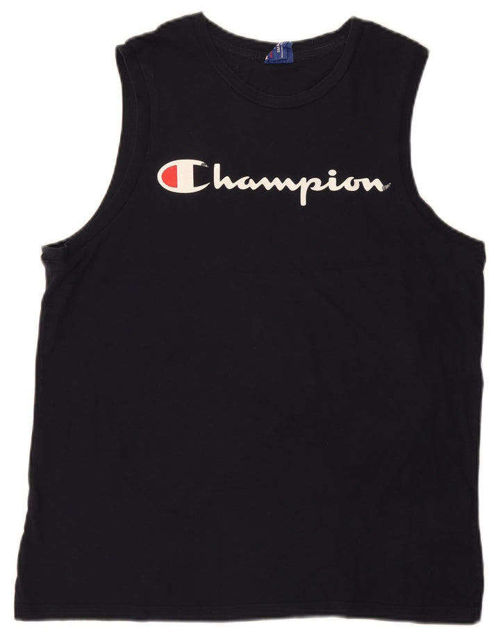 Champion Mens Graphic Vest Top Small Navy Blue