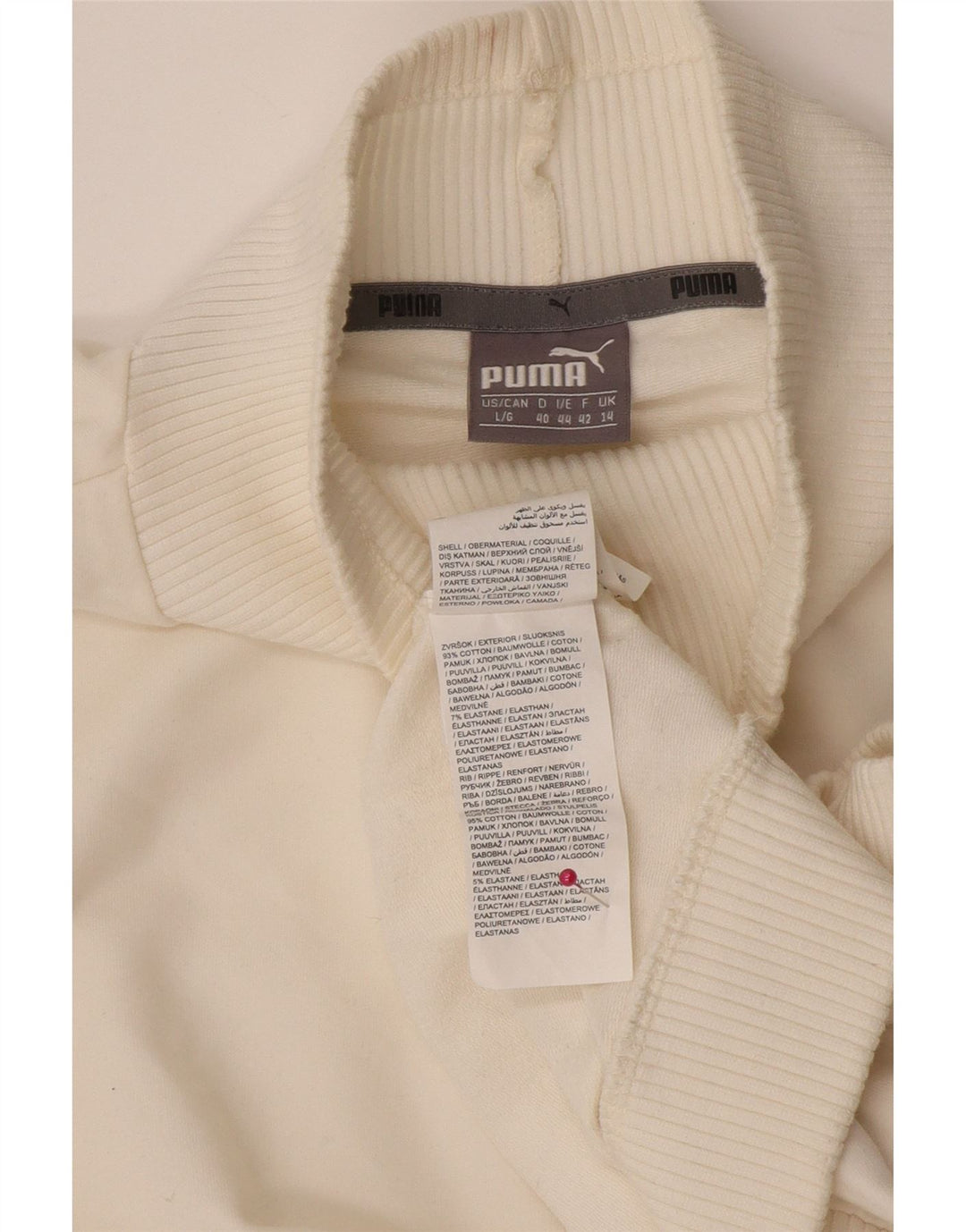Puma Womens Graphic Sweatshirt Jumper UK 14 Large White Cotton