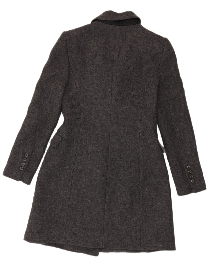 ZARA Womens Double Breasted Coat UK 12 Medium Grey