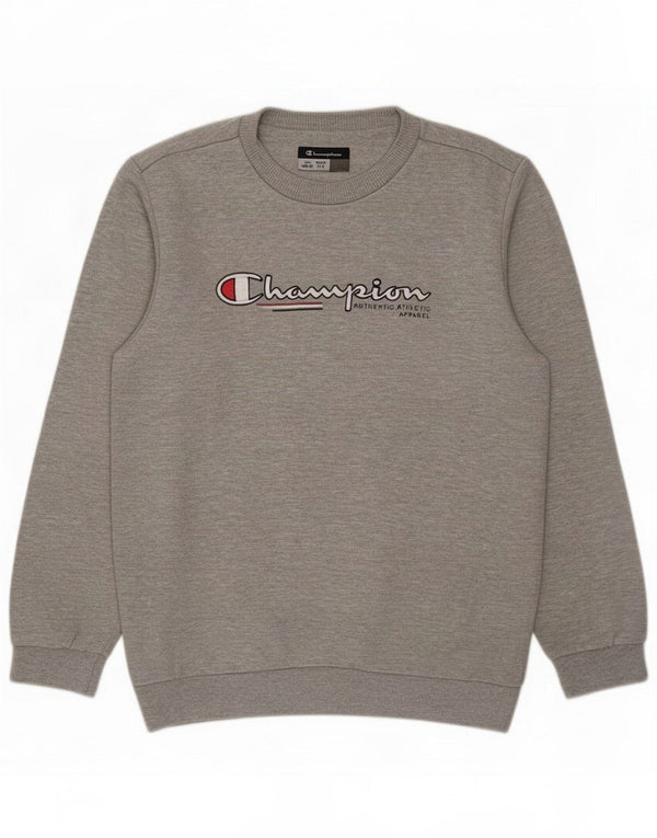 Felpa con grafica Champion per ragazzi 11-12 anni Large Grey Flecked