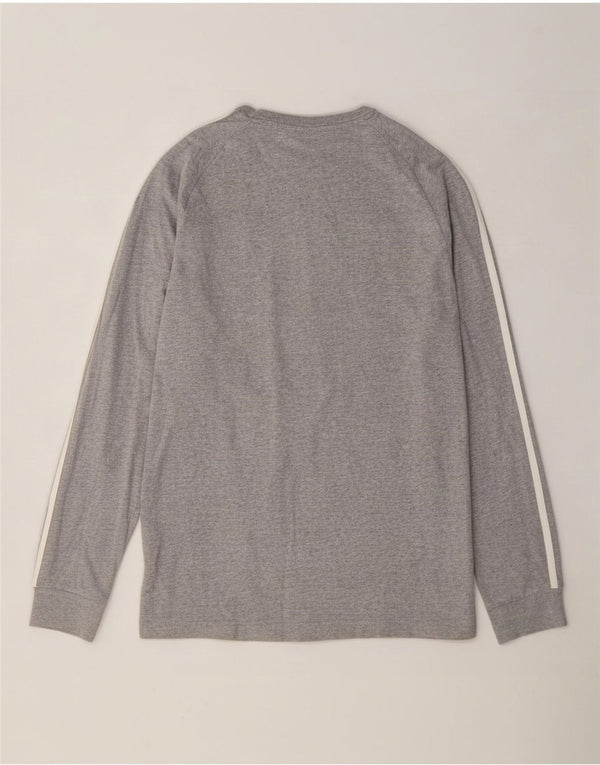Top Adidas da uomo a maniche lunghe in cotone chiazzato grigio medio