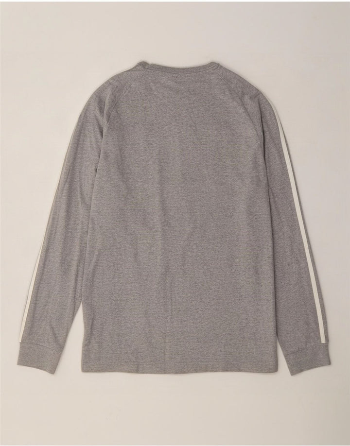 Top Adidas da uomo a maniche lunghe in cotone chiazzato grigio medio