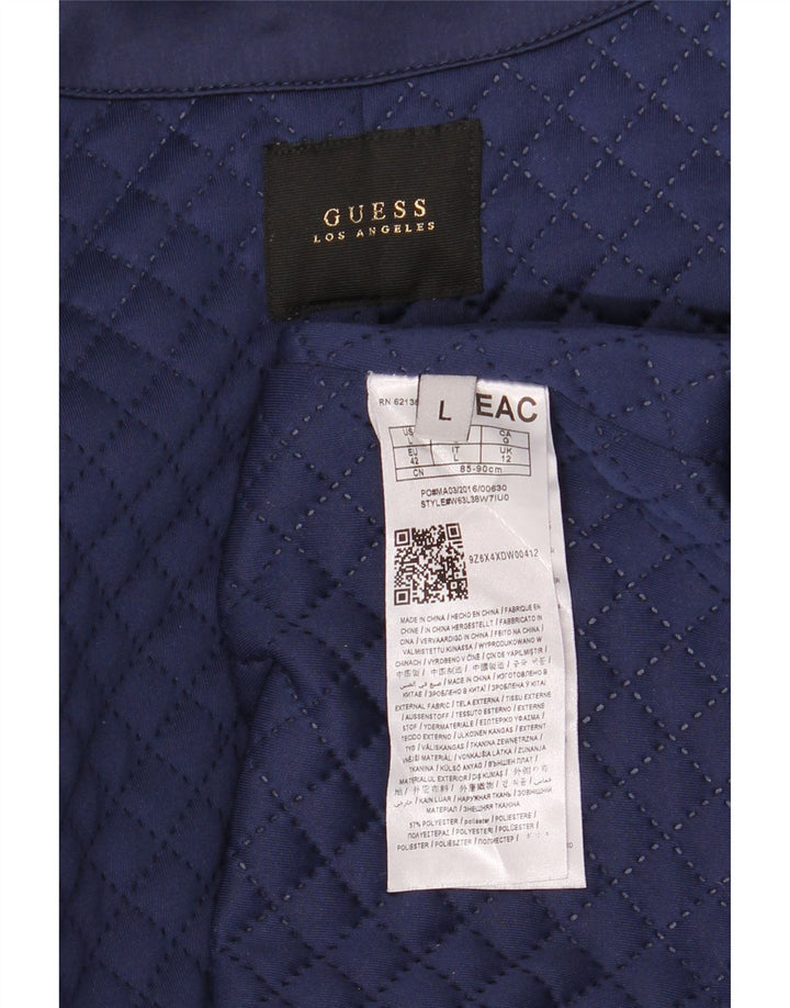 GUESS Womens Oversized Hooded Parka Jacket UK 12 Medium Navy Blue
