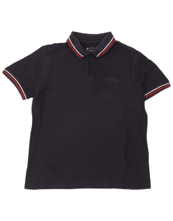 Lotto Herre Polo Shirt Medium Navy Blue Bomuld