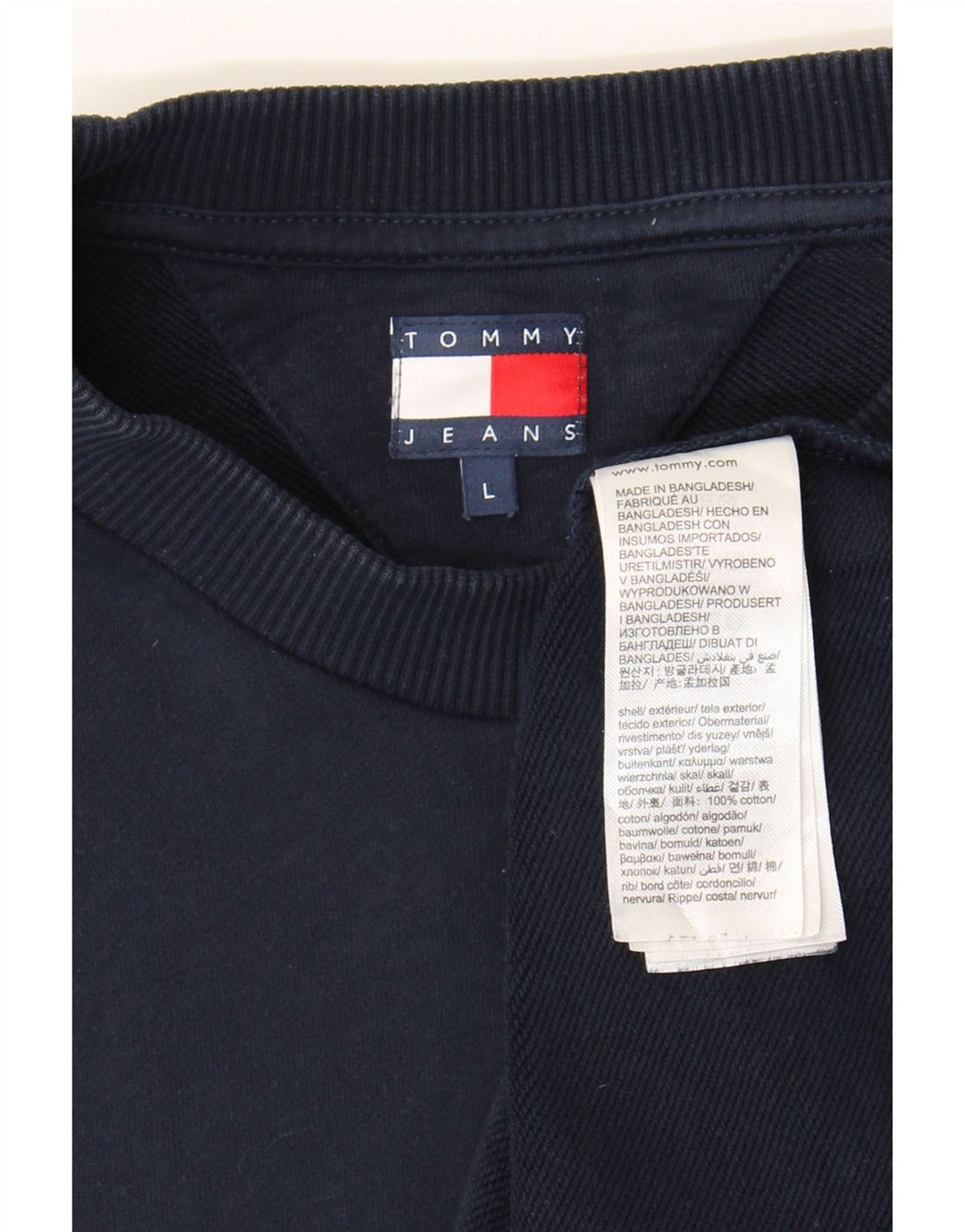 Tommy Hilfiger Sweat-shirt pour homme en coton bleu marine Taille L