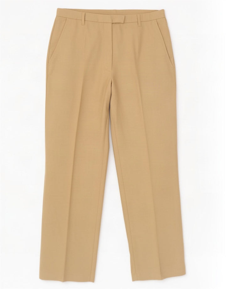 Benetton Womens Straight Suit Trousers IT 44 Medium W28 L31 Beige