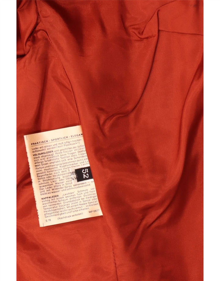 Vintage Dame Ruskindsjakke IT 52 2XL Rødt Læder
