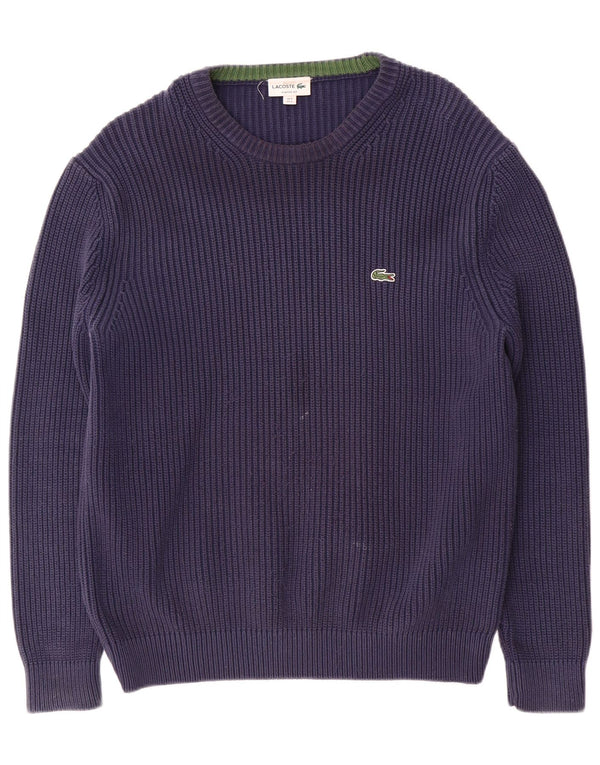 Lacoste Herre Classic Fit Boat Neck Jumper Sweater Størrelse 5 Large Navy Blue