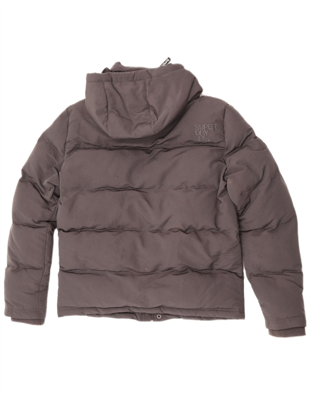 Superdry Herre grafisk polstret hættejakke UK 36 lille grå polyester
