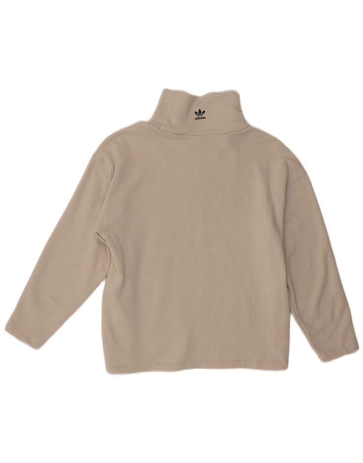 Adidas Womens Graphic Oversized Sweatshirt Jumper UK 10 Small Off White