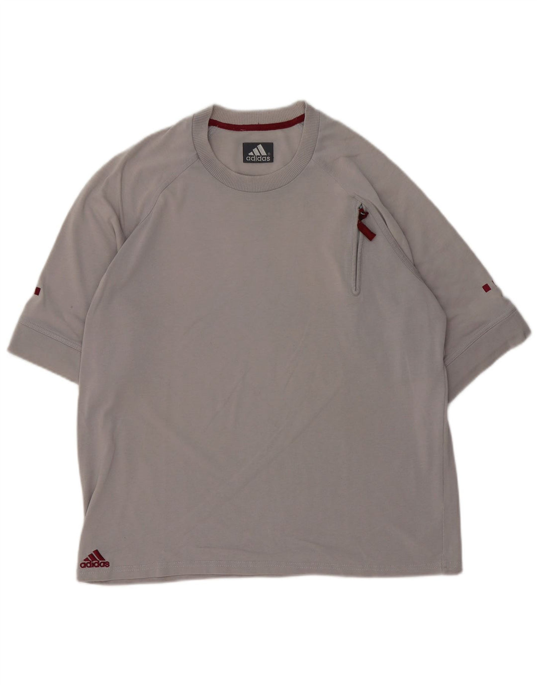 Adidas Mens T-Shirt Top Large Grey Cotton