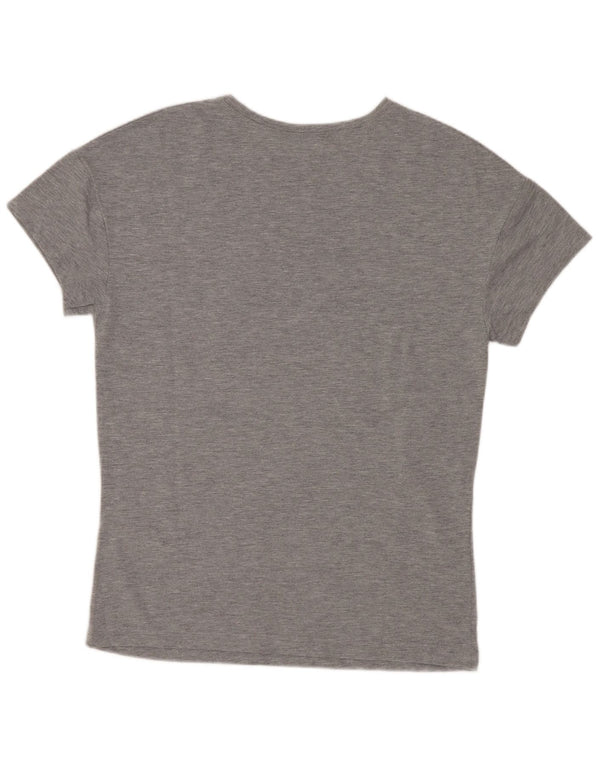 Zara Womens Graphic T-Shirt Top UK 10 Small Gris Moucheté Polyester