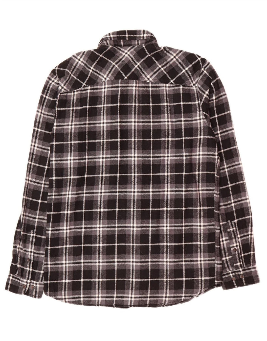 JACK & JONES Mens Flannel Shirt Large Black Check Cotton
