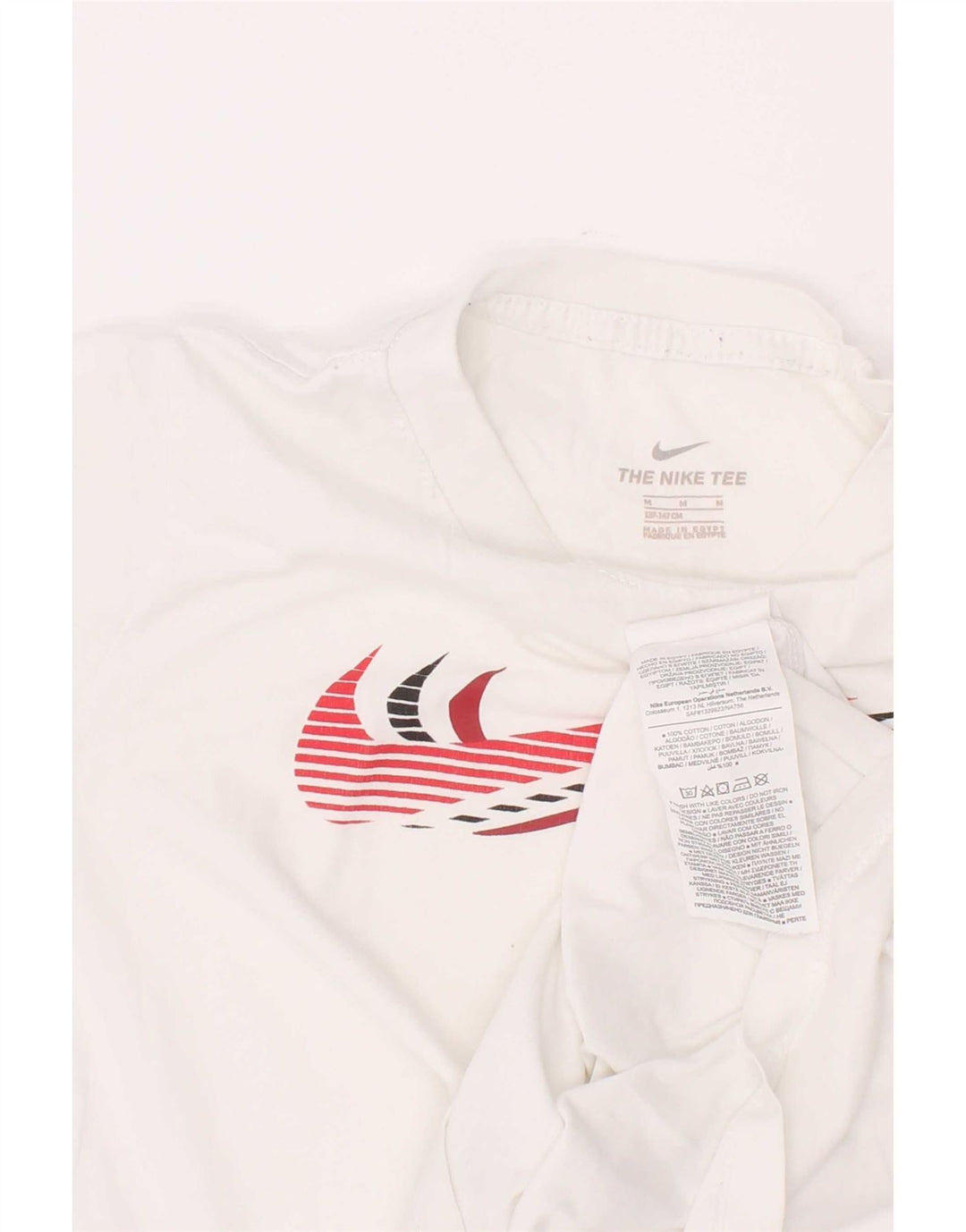 T-shirt grafica da ragazzo Nike Top 10-11 anni cotone bianco medio