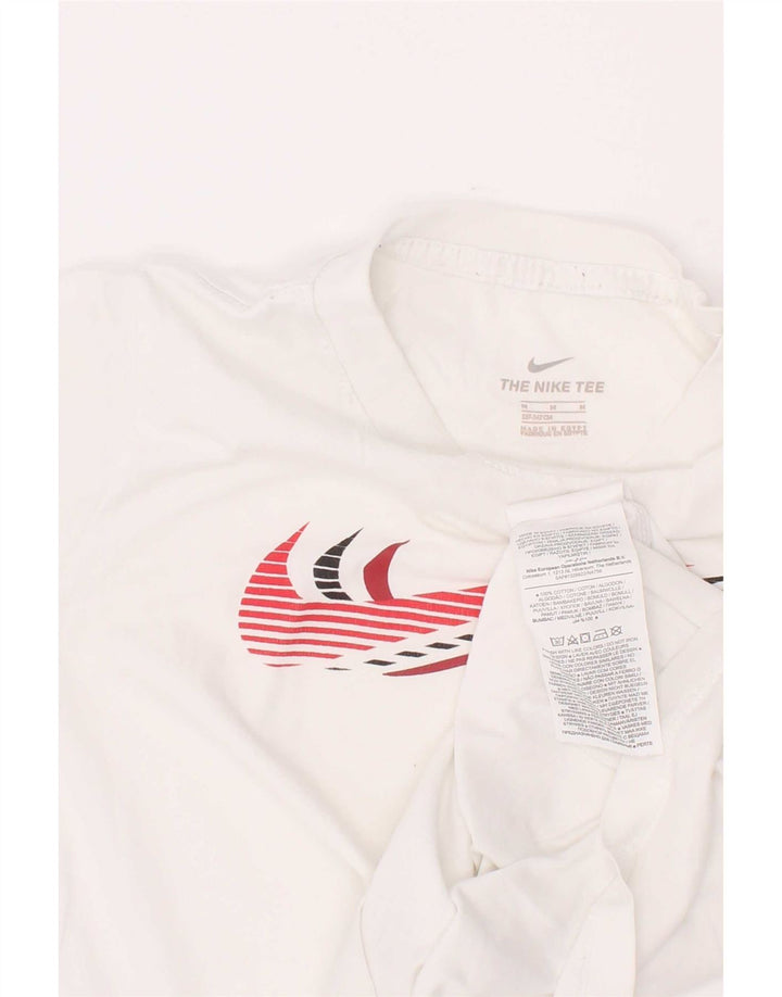 T-shirt grafica da ragazzo Nike Top 10-11 anni cotone bianco medio