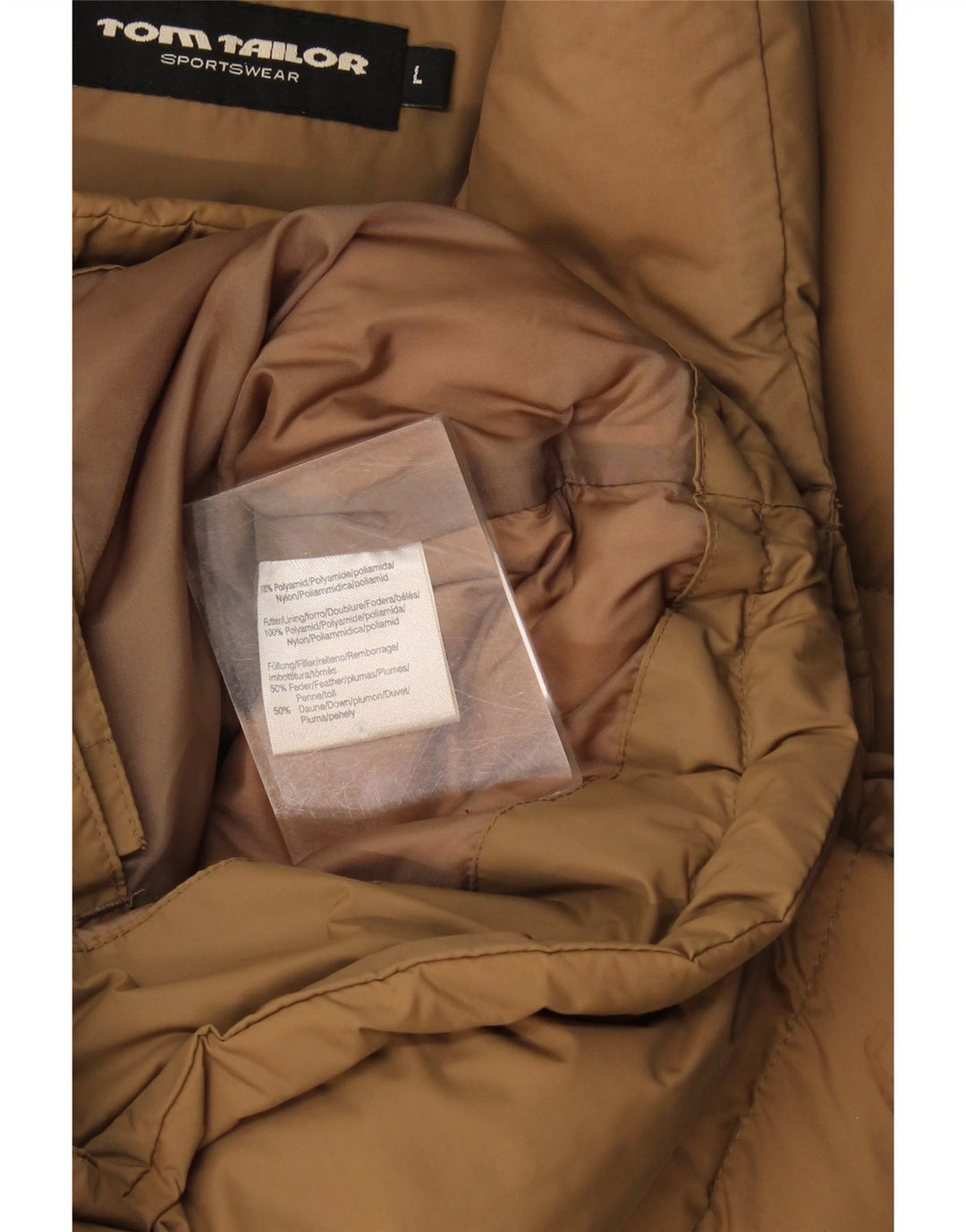Gilet imbottito da uomo Tom Tailor UK 40 Large Beige in poliammide